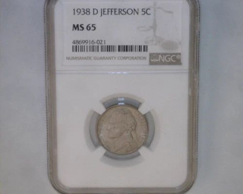 1938 D Jefferson Nickel  MS65  NGC