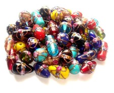 100 Beautiful Wedding Cake Beads, Lamp work Jewelry Beads, Handmade Glass.