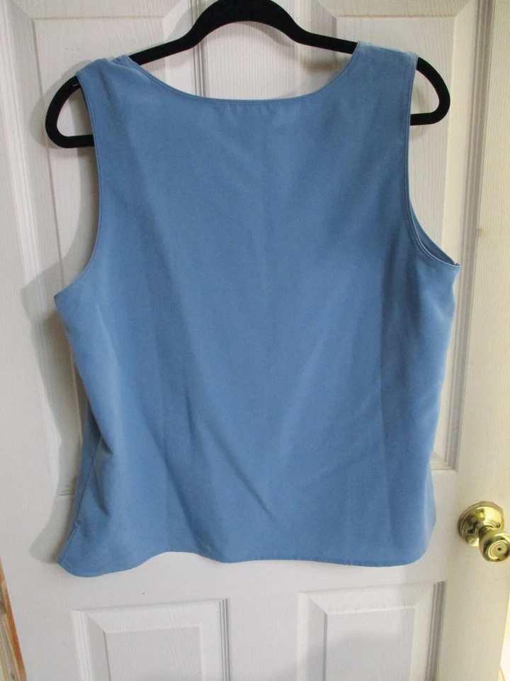 Camiseta sin mangas TravelSmith vintage con caparazón azul pizarra Sofy poli para mujer Y2K- grande P Foto 3 de 4