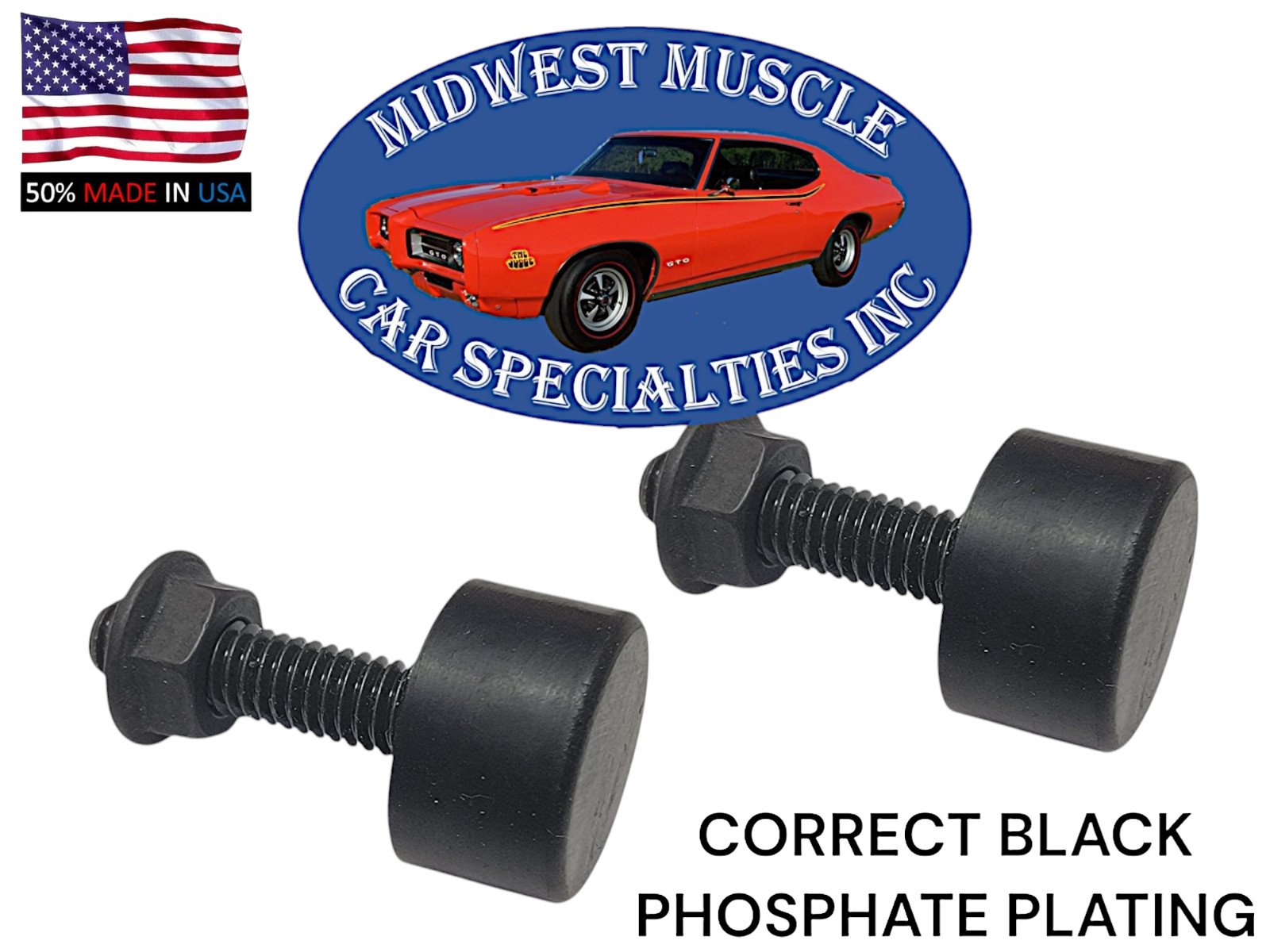 59-81 GM Hood Adjuster Adjusting Radiator Support Rubber Bumper Bolt Stop 2p B56