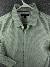 Banana Republic Shirt Men Green Long Sleeve Button Up Slim Fit Non Iron Cotton