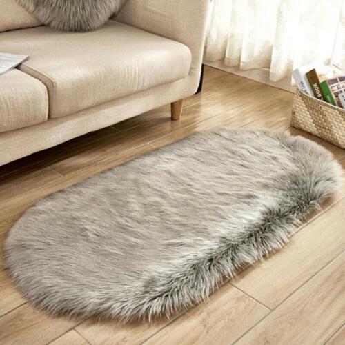 Oval Shaped Rug Non-Slip Living Room Shaggy Bedroom Carpet Floor Fluffy Mat X01 - Picture 5 of 31