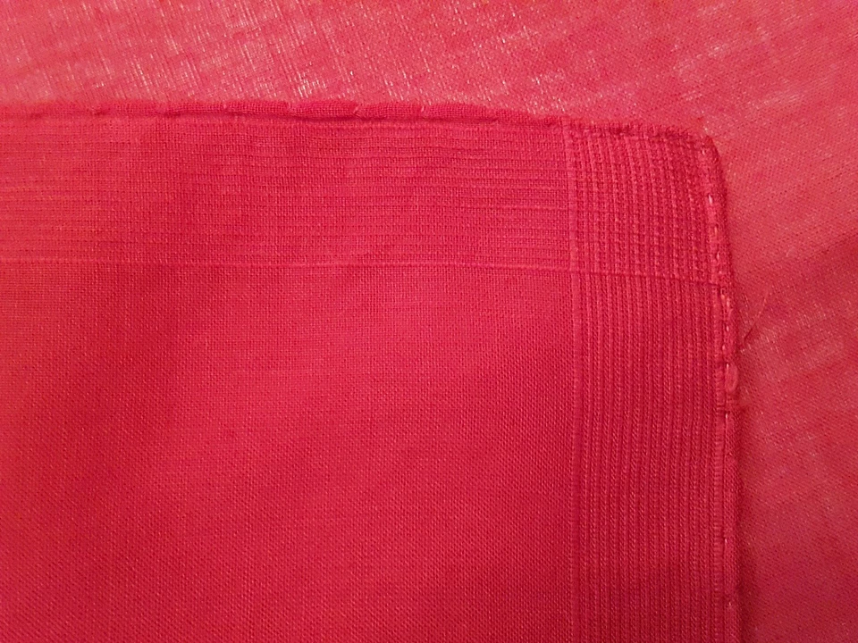 ВИНТАЖНЫЙ ПОДЛИННЫЙ ТВЕРДЫЙ КРАСНЫЙ ХЛОПОК 12 «КВАДРАТНЫЙ КАРМАН МАЛЕНЬКИЙ ШАРФ - Изображение 3 из 3