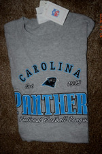 VINTAGE, NFL CAROLINA PANTHERS, Blue  Grey Tee Shirt, Adult L, New w Tag