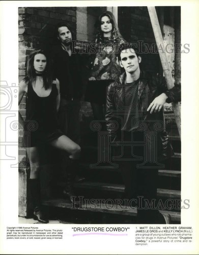 1989 Press Photo The starring cast in a scene from "Drugstore Cowboy."