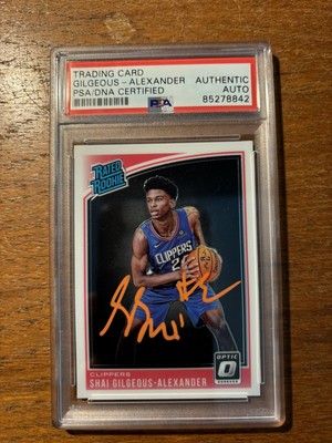 SHAI GILGEOUS ALEXANDER NBA DONRUSS OPTIC ROOKIE AUTO LAC SIGNED 