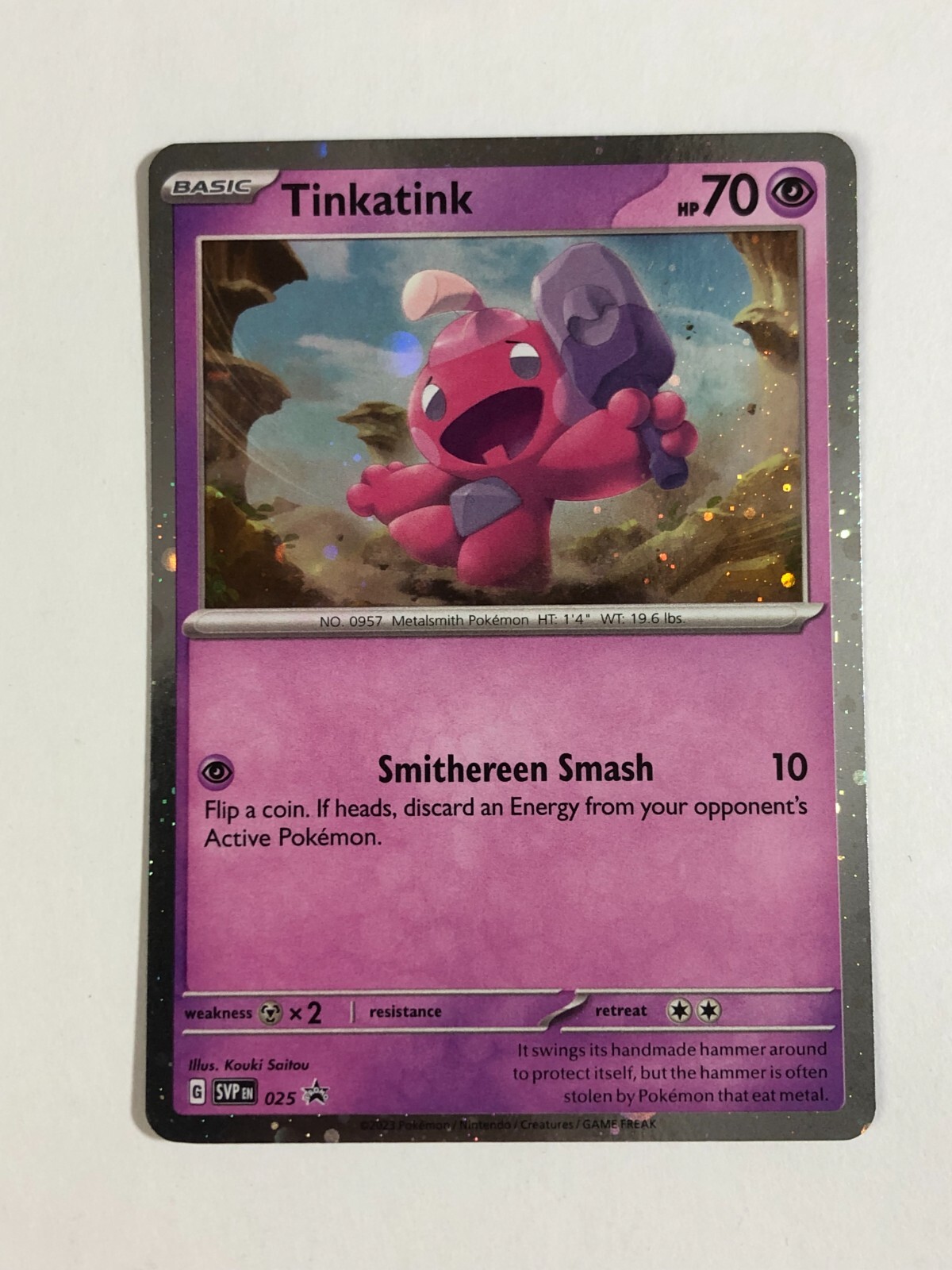 Pokemon TCG Promo SVP 025 Cosmos Holographic Tinkatink  Near Mint