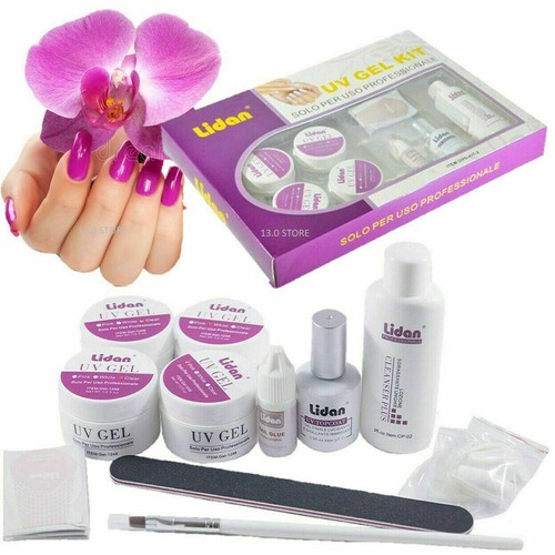 Kit ricostruzione unghie professionale uv gel nail art primer kit completo lidan - Foto 5 di 5