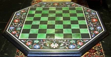 Octagon Marble Coffee Table Top Gemstone Inlay Work Breakfast Table for Hotel
