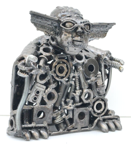 Yoda Star War recycled metal sculpture, Labor day gift for dad, Gift for son - Picture 3 of 12