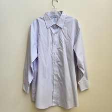 Brooks Brothers Shirt Men's 17 1/2-2/3 Regent Purple Stripe Button Up Classic
