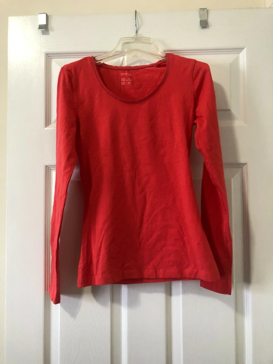 Esmara women long sleeve red shirt top size XS, 063_2W13T01