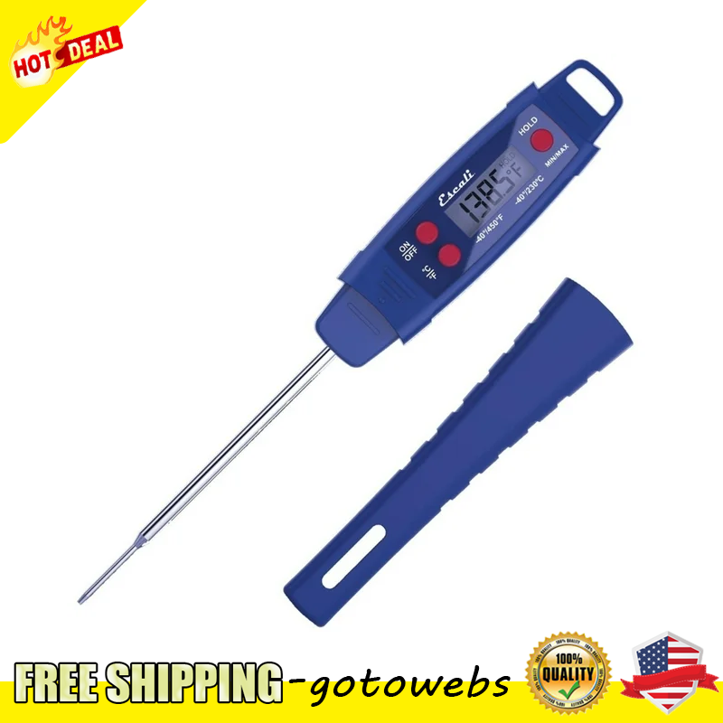 Digital Meat Thermometer Waterproof Extendable Handle W/ Protective Sheath Camp-image
