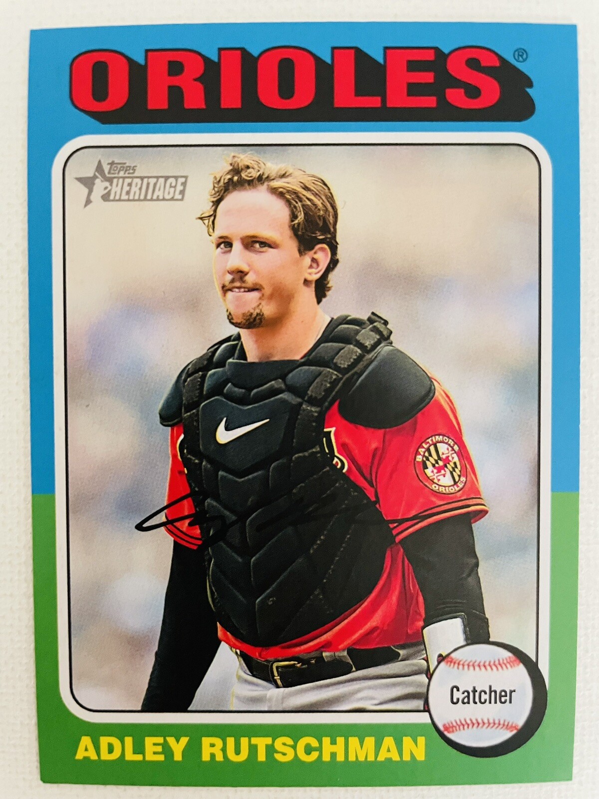 2024 Topps Heritage Adley Rutschman Color Swap SP #188 Baltimore Orioles