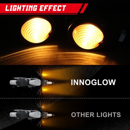 4Pcs Vintage Motorcycle Black Turn Signals Amber Light Bullet For Harley Honda - Picture 8 of 11