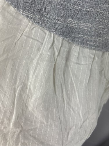 Anthropologie Doe & Rae Sm Picnic in the Park Top Tank Gray Knit White Trim NWT - Picture 4 of 11
