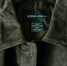 Chocolate Leather Suede Car Coat* Tall- M Size