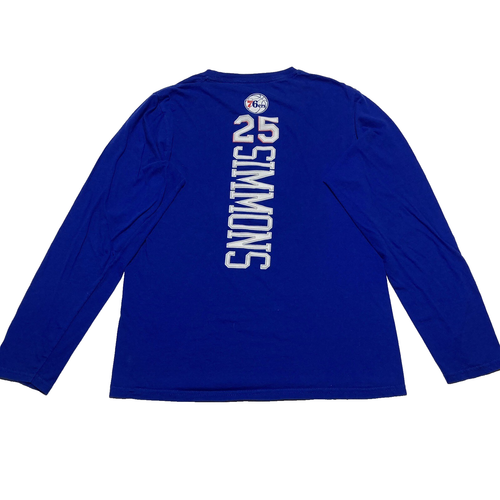 Fanatics NBA Philadelphia 76ers Ben Simmons | Blue Long Sleeve T-Shirt | Men's S - Picture 2 of 6