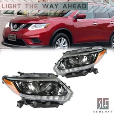 For Nissan Rogue Halogen 2014-2016 Headlamp Headlights w/LED DRL Pair Left+Right