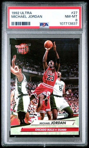 1992 FLEER ULTRA #27 MICHAEL JORDAN PSA 8 NM-MT CHICAGO BULLS