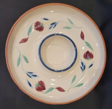 Lenox Poppies on Blue 13-3/8" Round CHIP & DIP PLATTER ~ Chinastone Terracotta