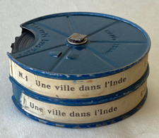 CINEMA FILM PATHE BABY 9,5mm UNE VILLE DANS L'INDE 2 bobines 1351 1 & 2
