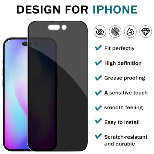 Per iPhone 14 13 12 Pro Max 11 Privacy Anti-Spia Vetro Temperato Protezione Schermo - Foto 21 di 164