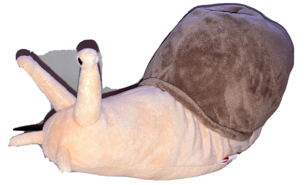 Daphne Hand Puppet Peach & Brown Snail 16 x 8 inch Sherpa Lined Hand Made