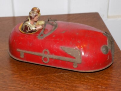 Vintage Lindstrom Skeeter Bug Wind Up Metal Bumper Car