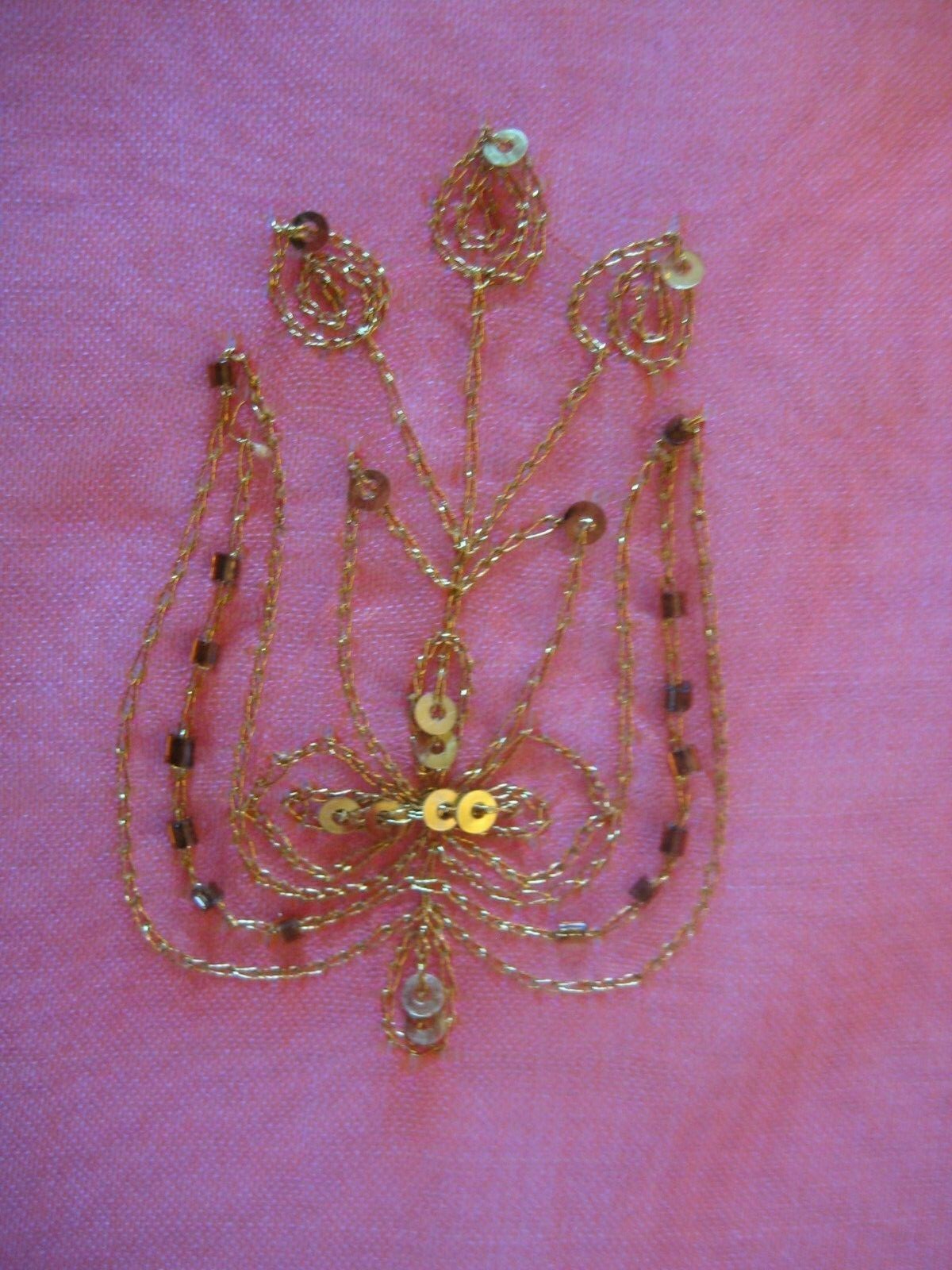 Indian rectangular shot silk semi transparent pin… - image 2