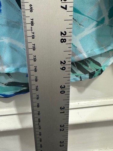 Lane Bryant Bluse Damen 20 türkis transparent ärmellos Kragen Knopfleiste gemustert - Bild 5 von 12