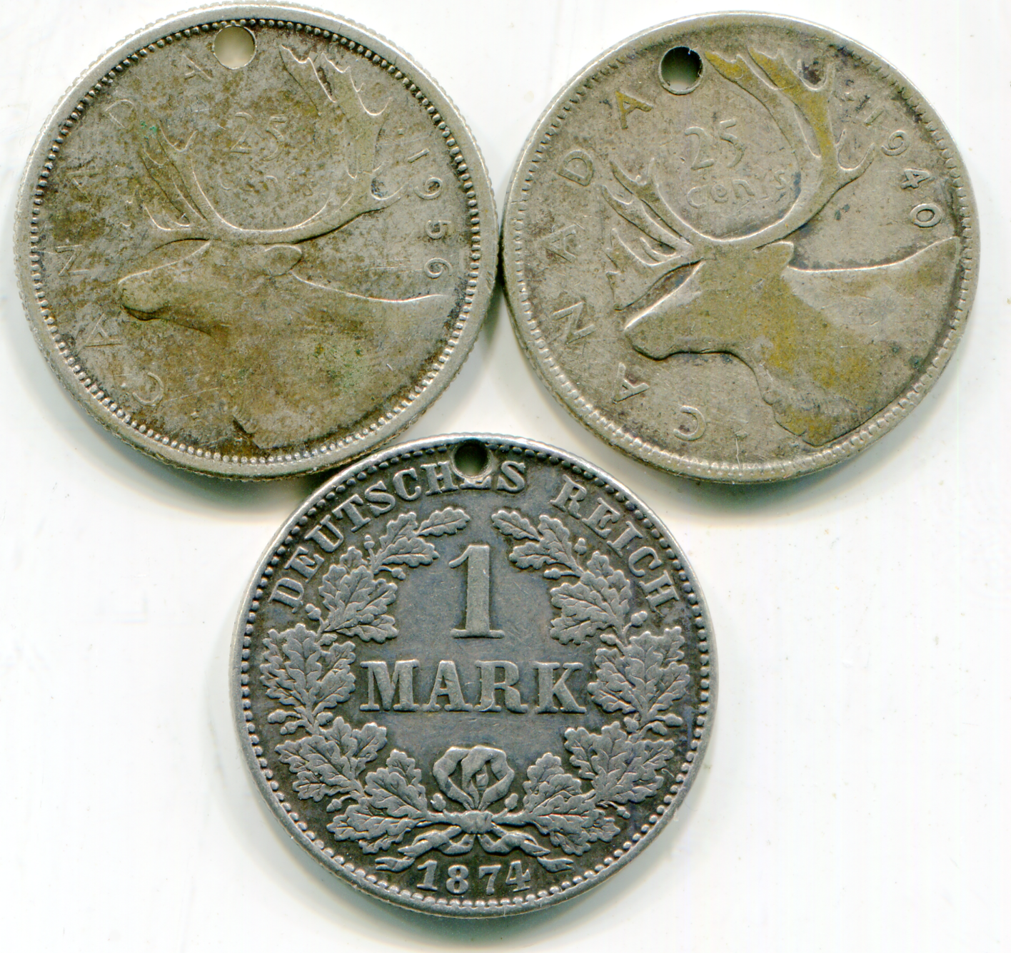 World silver (junk) coins lot of (3) vintage items    lotnov6624