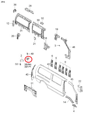 GENUINE BRAND NEW LH REAR GARNISH KIA PREGIO VAN 2004-2005
