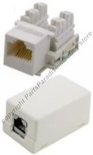 LOADED Keystone Wall SURFACE Box 1 Single/Hole/Jack/Port Cat5e Ethernet/Network