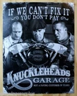 Vintage Replica Tin Metal Sign 3 Stooges Knuckleheads Garage motorcycle hd 1687