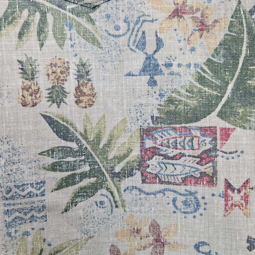 Reyn Spooner Hawaiian Shirt Men 2XL Fish Palm Leaves All Over Print - Picture 3 of 15