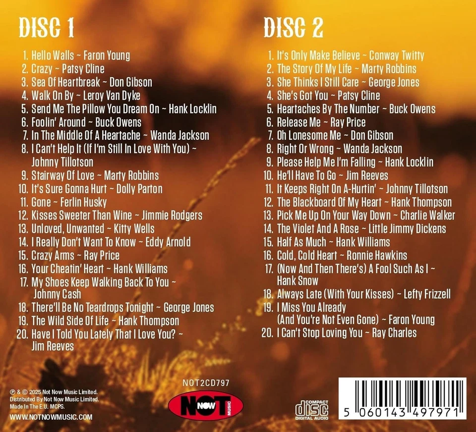 Country Love Songs 2-CD NEW SEALED 2025 Loretta Lynn/Jim Reeves/Ray Price+ - Image 2 of 4