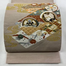 Excellent bag belt drum pattern pure silk Used BUYS-0