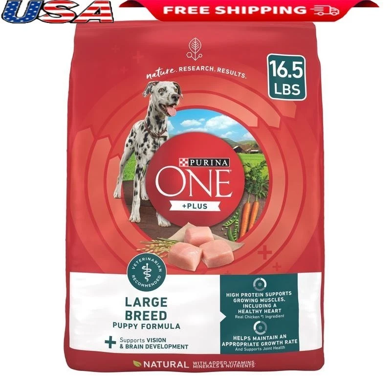 Large Breed Puppy Dry Dog Food High Protein Chicken Kibble 16.5lb Growth Support