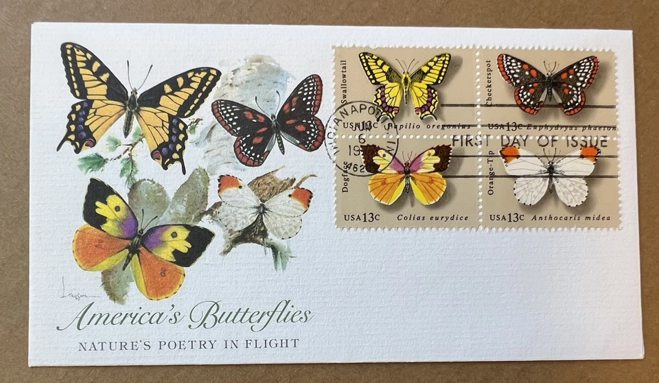 1977 Fleetwood FDC Set • America’s Butterflies • 5 Covers • Indianapolis - Image 3 of 4