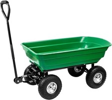 GARDEN DUMP TROLLEY Heavy Load Gravel Soil Cart Tipping Wheelbarrow Tip Truck