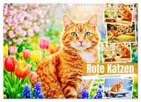 "Calendar 2027 · US Version · Red Cats (Wall Calendar 2027 17\" × 12\" Landscape),"