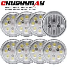 8PCS Round LED Fender Work Light For Deere Tractors 8560, 8760, 8960,