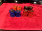 LARGE 115 PROFESSIONAL PLAYERS POKER CHIP SET- BLACK/ BLUE/ RED/ ORANGE — photo 1