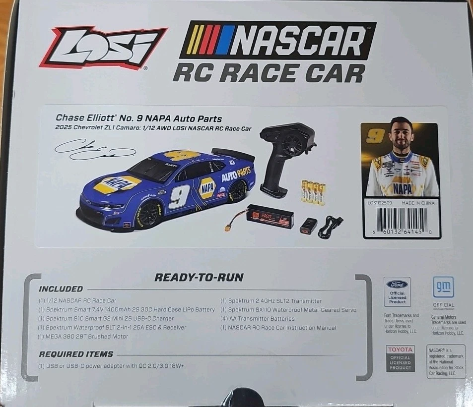 Losi 1/12 NASCAR RC Chase Elliot #9 NAPA 2025 Chevrolet Camaro ZL1 RTR - Image 4 of 4
