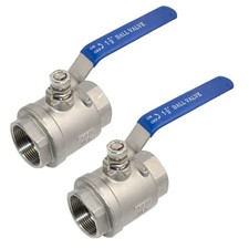 2Pcs 316 Stainless Steel 1.5 Full Port Ball Valve with Heavy Duty Blue Vinyl Ins