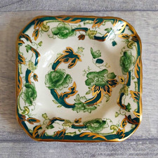 Vintage Mason's Ironstone Chartreuse Square Ashtray/Trinket Dish England