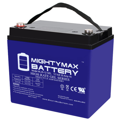 Mighty Max 12V 35AH GEL Battery Replaces Goal Zero Yeti 400 Solar Generator