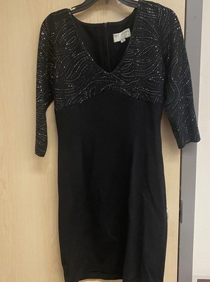 St John Dress Black With Sequins 