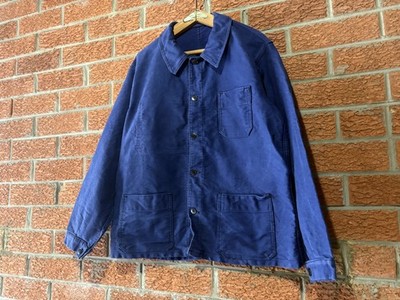 Vintage French Moleskin Work Chore Jacket Made in France 50s 60s